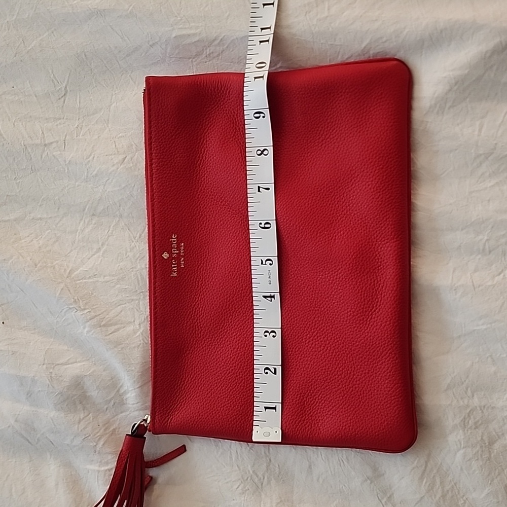 Kate Spade Vibrant Red Pouch with Tassel